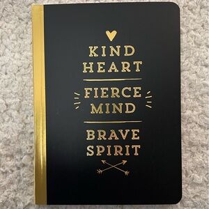 Slant "Kind, Fierce, Brave" Black w/Gold Inspirational Notebook Journal